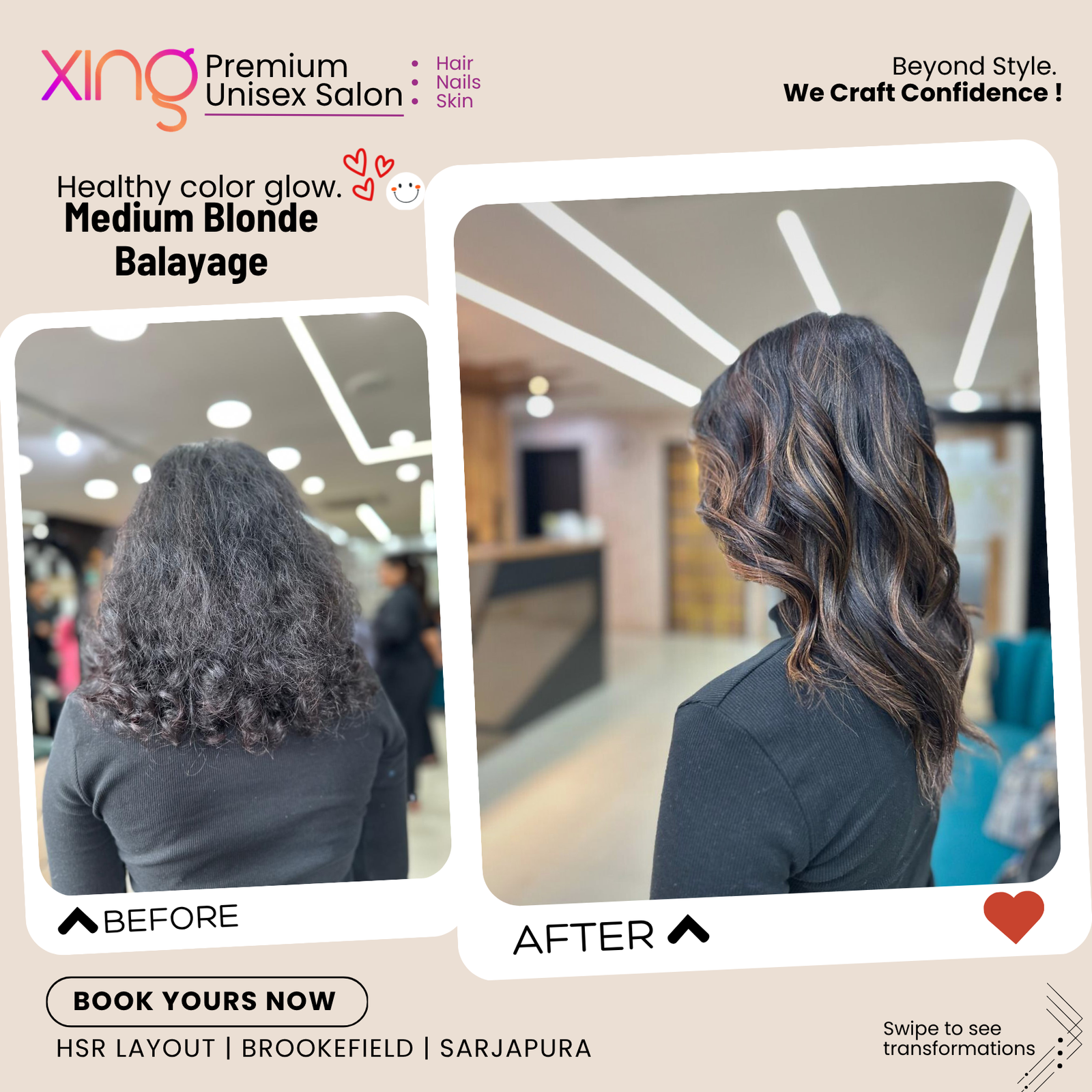 Hair color transformation at Xing Salon, example 14